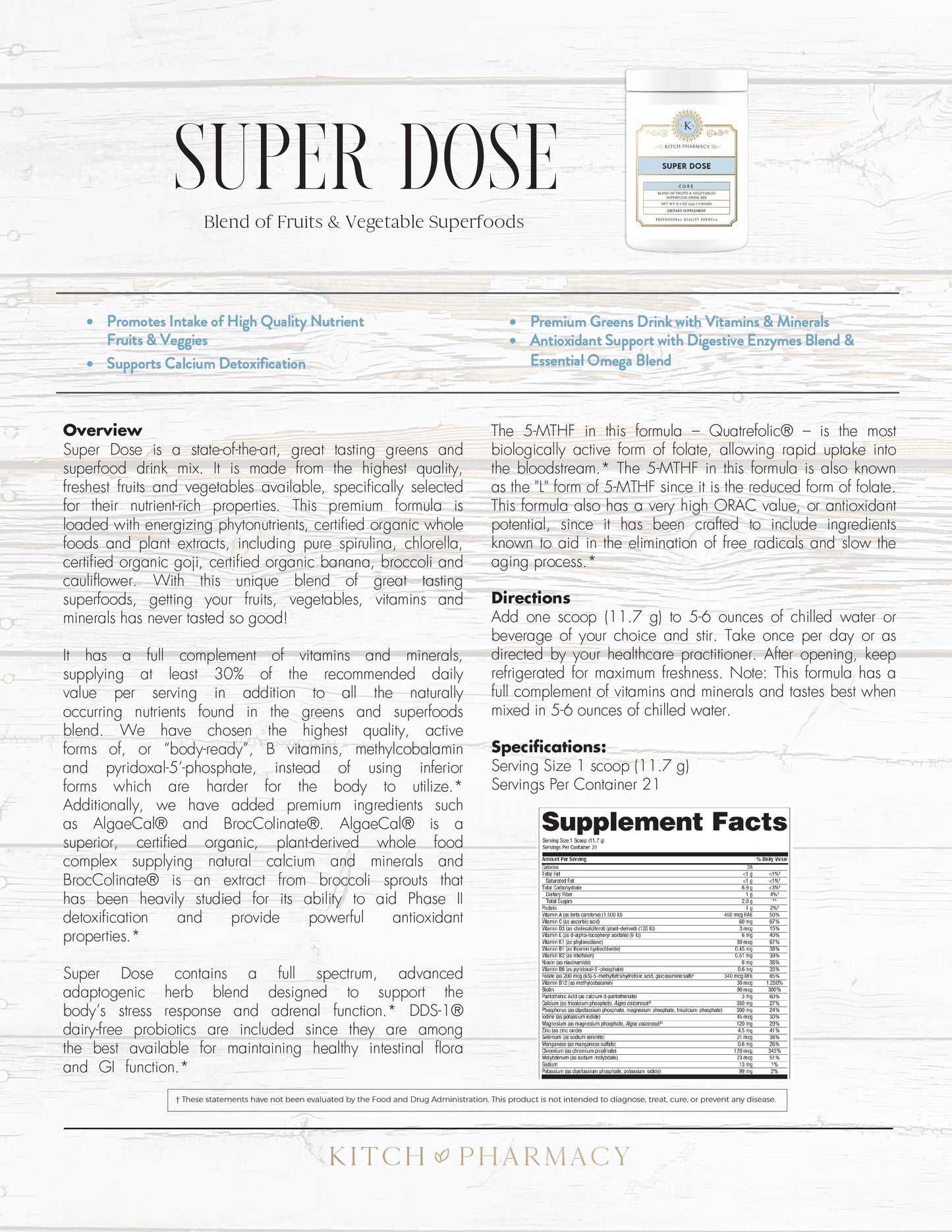 SUPER DOSE (Premium Greens and Superfood Blend)